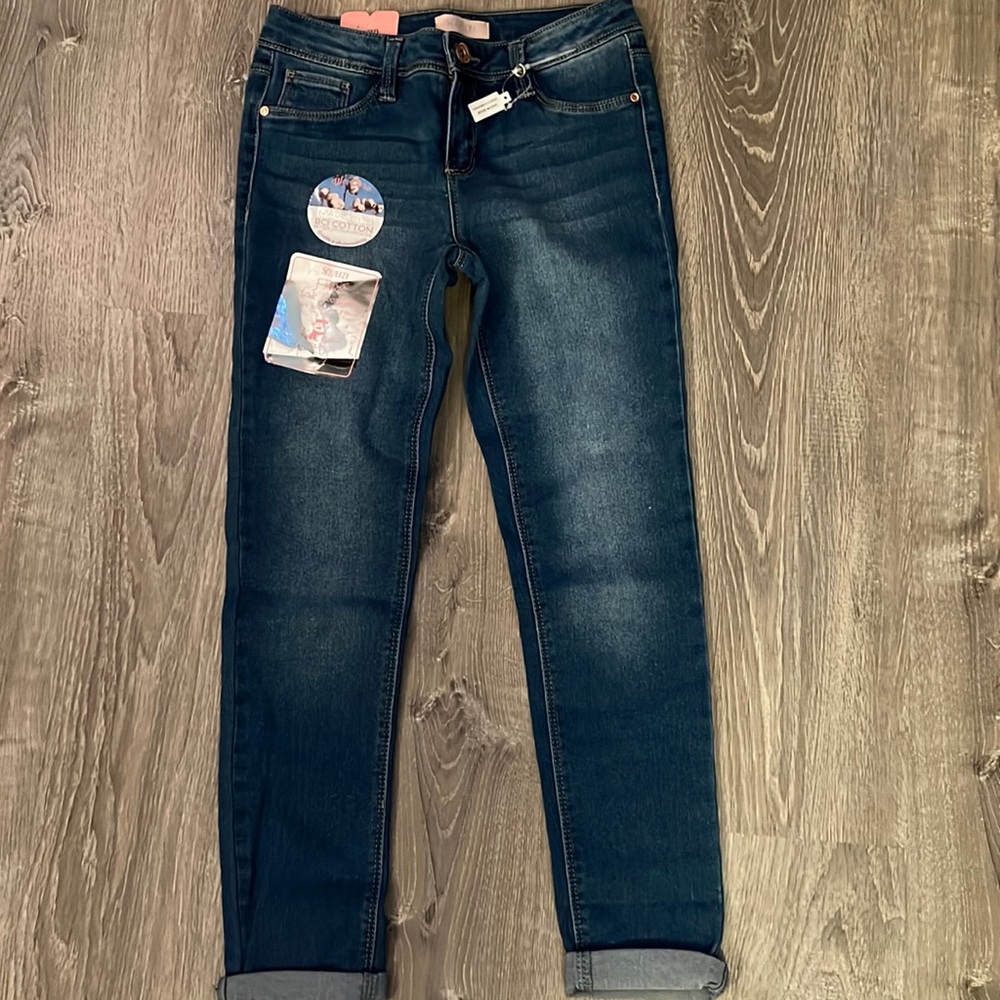 BRAND NEW girls cotton cuff skinny jeans